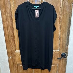 Karlie Black V-Neck Seam Dress